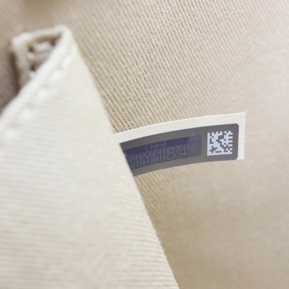 Chloe Woody Linen Canvas Tote Bag Beige - Picture 12 of 14